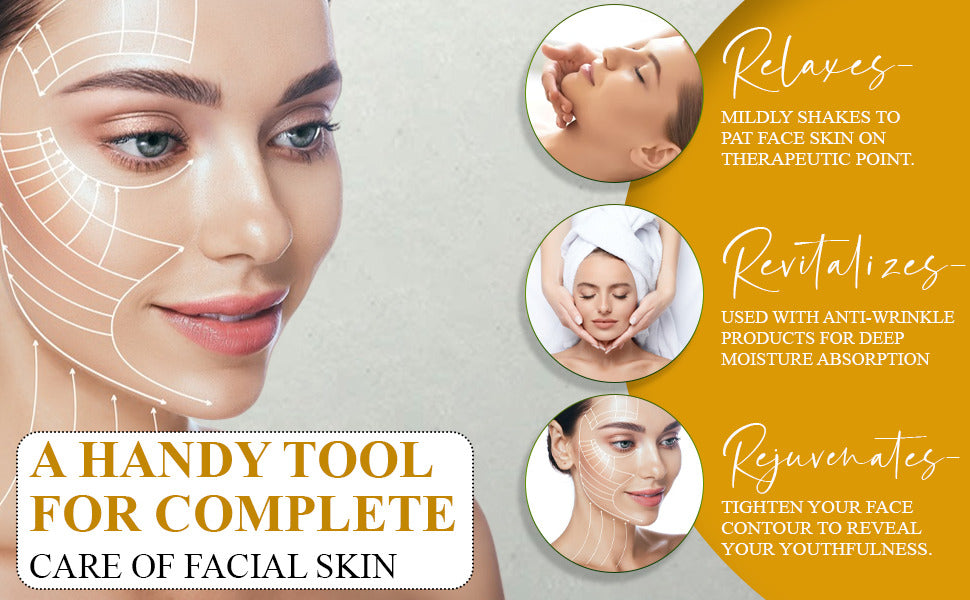 24K Gold Energy Beauty Bar Electric Facial Massage Roller